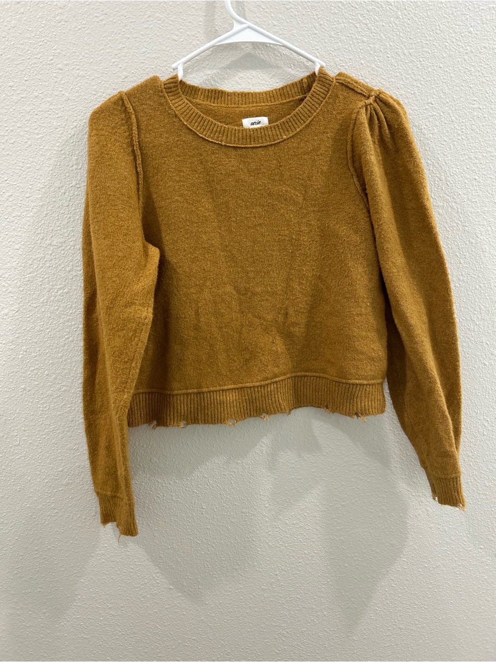 aerie Mustard Brown Crewneck Sweater